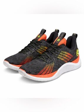 Under Armour Curry Flow Basketball Shoes Black Neon‎ Streetwear Sz 11